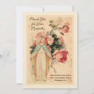 Carte De Remerciements Vierge Marie Condolence religieuse catholique