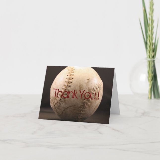 Carte De Remerciements Vieux base-ball (Devant)