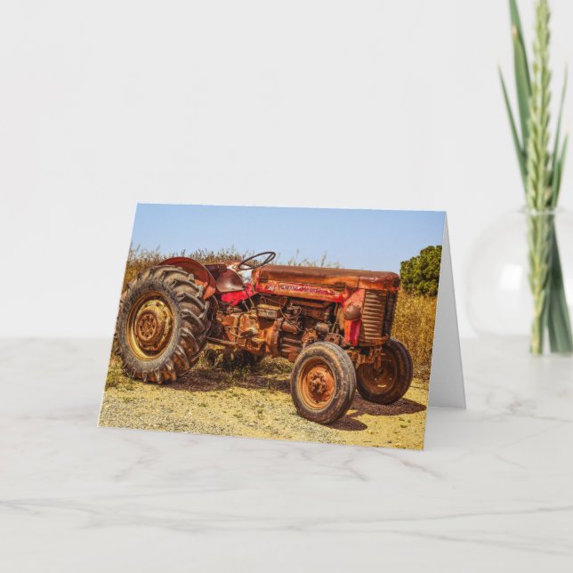 Carte De Remerciements Vieux Tracteur Fan Agricole Thème Se Bien (Devant)