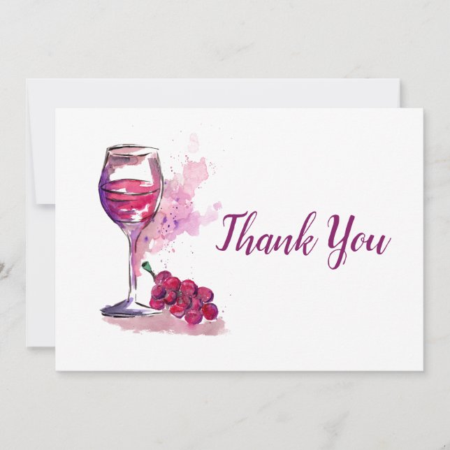 Carte De Remerciements Vin et raisins (Devant)