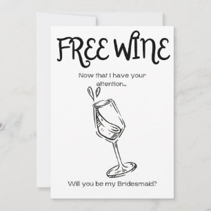 Carte De Remerciements Vin libre - Proposition de la servante