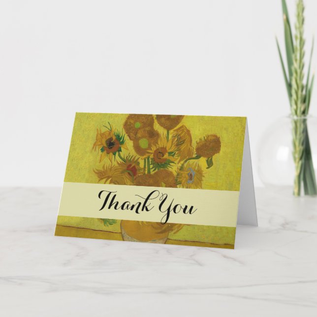 Carte De Remerciements Vincent Van Gogh 15 Peinture de tournesols (Devant)