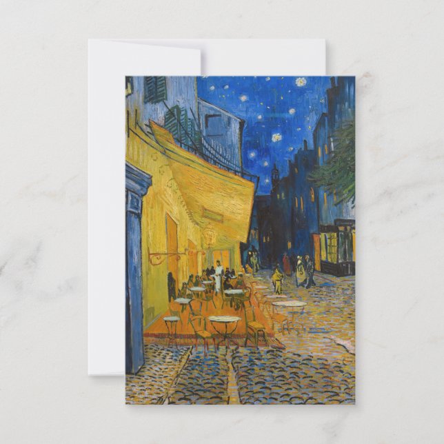 Carte De Remerciements Vincent van Gogh - Café Terrasse en soirée (Devant)
