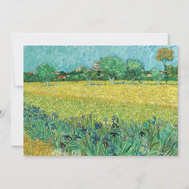 Carte De Remerciements Vincent van Gogh - Champ avec Iris près d'Arles (Devant)