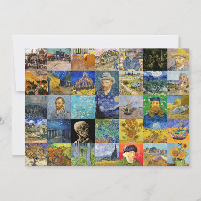 Carte De Remerciements Vincent van Gogh - chefs-d'oeuvre Mosaic Patchwork (Devant)