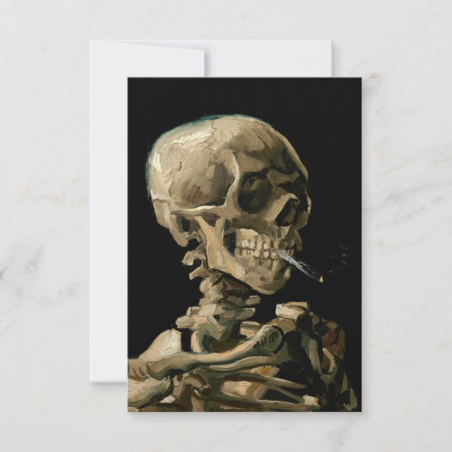 Carte De Remerciements Vincent van Gogh - Crâne avec cigarette brûlante (Devant)