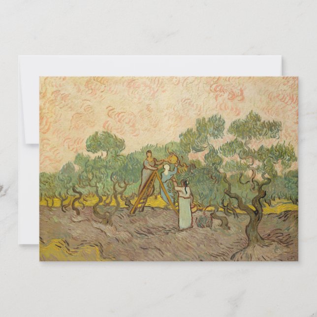 Carte De Remerciements Vincent van Gogh - Femmes cueillette d'olives (Devant)