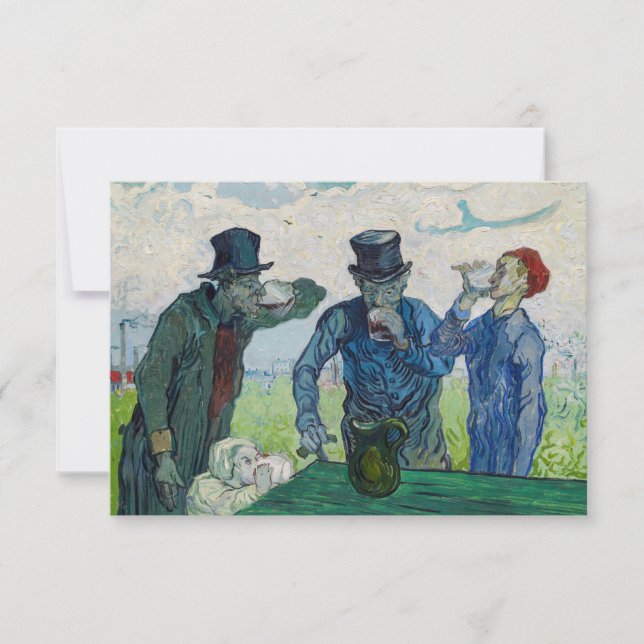 Carte De Remerciements Vincent van Gogh - Les buveurs, après Daumier (Devant)