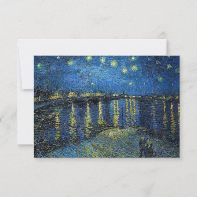 Carte De Remerciements Vincent van Gogh - Nuit étoilée sur le Rhône (Devant)