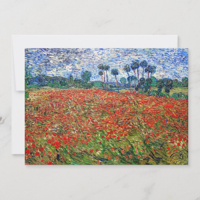 Carte De Remerciements Vincent van Gogh - Poppy Field (Devant)