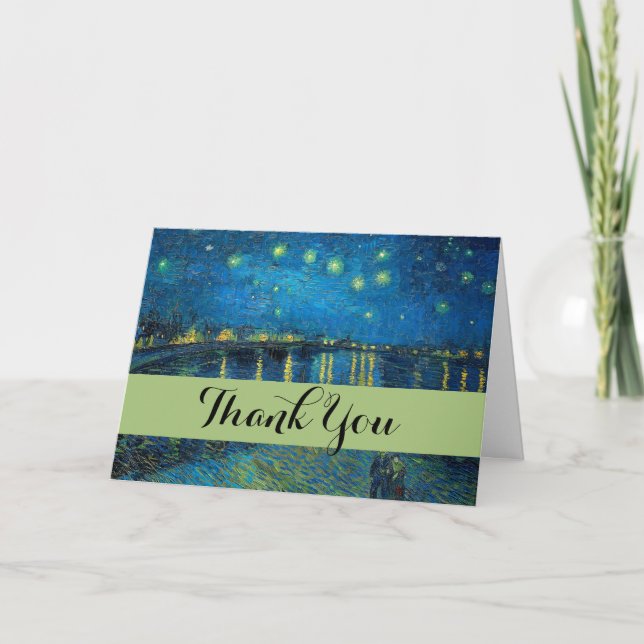 Carte De Remerciements Vincent Van Gogh Starry Night Over the Rhone (Devant)