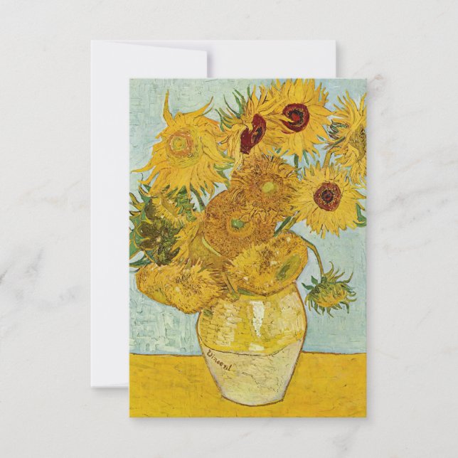 Carte De Remerciements Vincent Van Gogh - Vase avec douze tournesols (Devant)