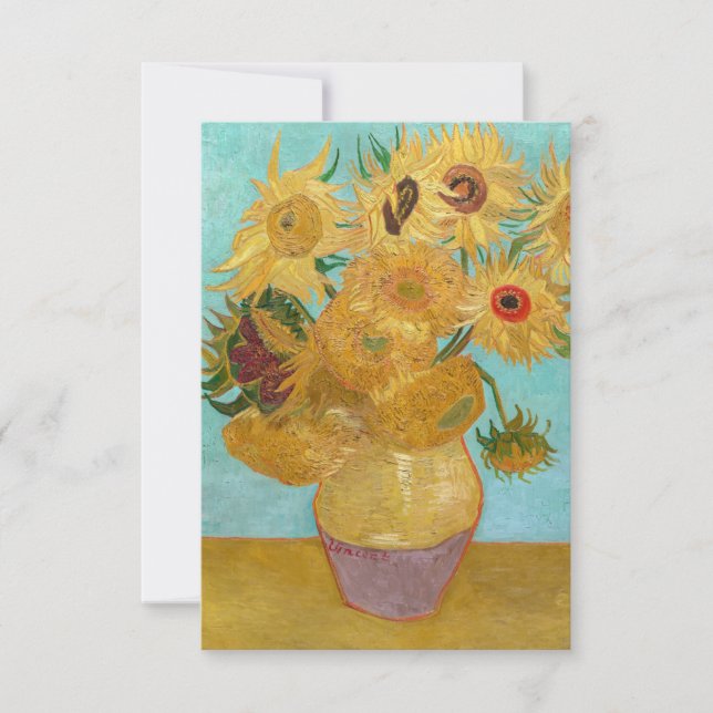 Carte De Remerciements Vincent Van Gogh - Vase avec douze tournesols (Devant)