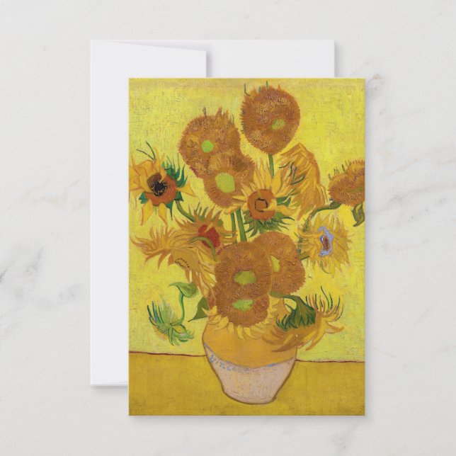 Carte De Remerciements Vincent van Gogh - Vase avec quinze tournesols (Devant)