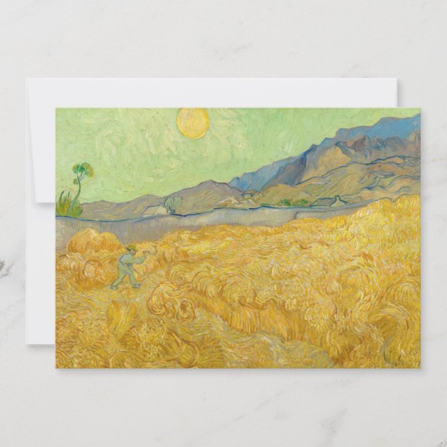 Carte De Remerciements Vincent van Gogh - Wheatfield avec une Faucheuse (Devant)