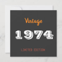 Carte de remerciements vintage 1974 - 52e annivers