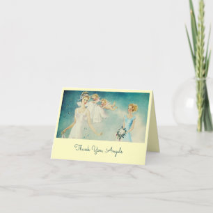Carte De Remerciements Vintage Angels 1950 nuptiale/Mariage