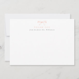 Carte De Remerciements Vintage Blush Bow Future Mme Fête des mariées