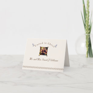 Carte de remerciements vintage catholique plié