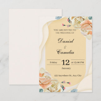 Carte De Remerciements Vintage Chic Fall Flowers Wedding Invite