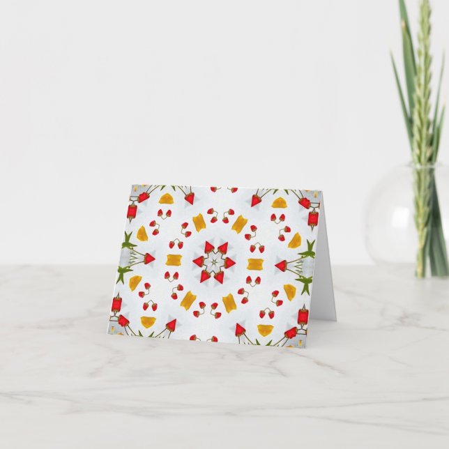 Carte De Remerciements Vintage de fleurs du milieu du siècle atomique (Devant)