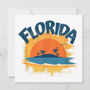 Carte De Remerciements Vintage Florida Retro Tee Design Sunshine