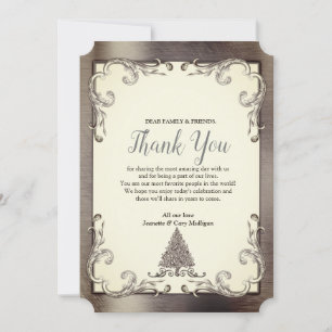 Carte de remerciements Vintage Foil-Gold-Silver