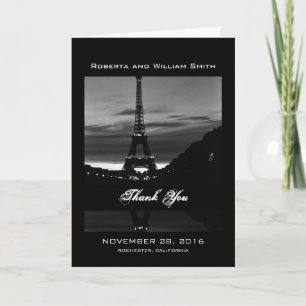 Carte De Remerciements Vintage France Paris Eiffel