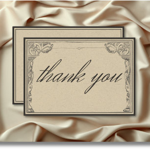 Carte De Remerciements Vintage gothique Moyen-âge Mariage frontalier