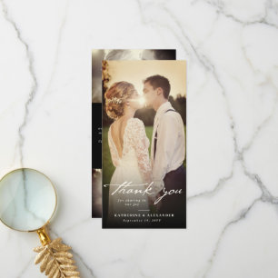 Carte De Remerciements Vintage ivoire écriture manuscrite Script 3 Mariag