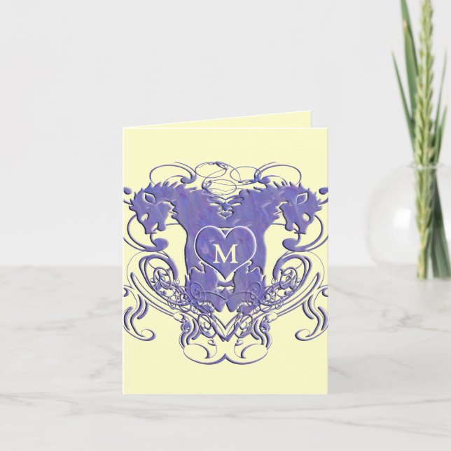Carte De Remerciements Vintage Lion Rampant (Devant)