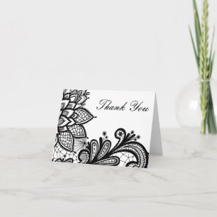 Carte de remerciements vintage noir et blanc de la