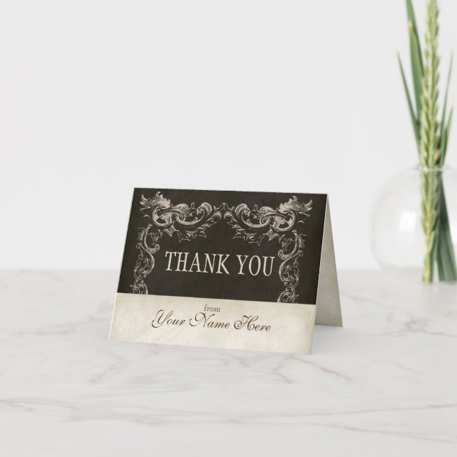 Carte De Remerciements Vintage Parchment Look Business Thank You notes (Devant)