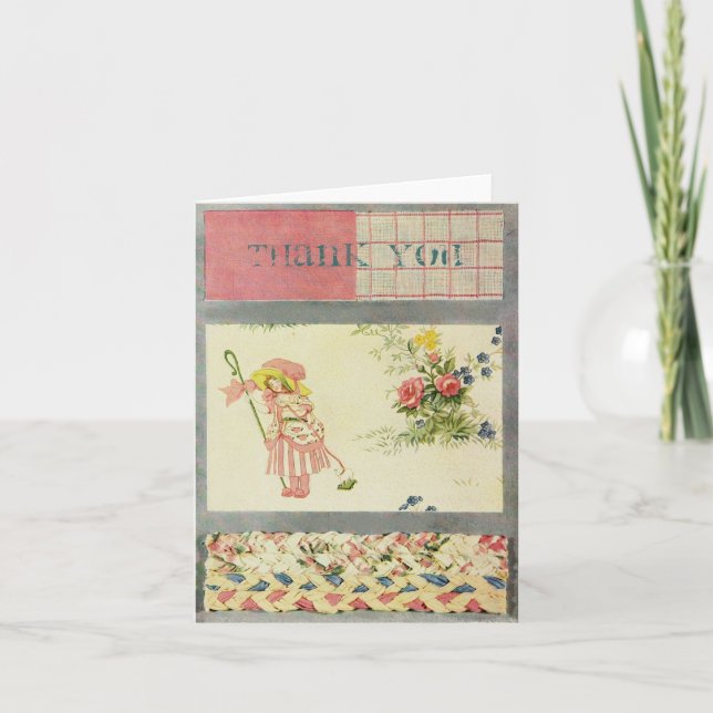 Carte De Remerciements Vintage Patchwork (Devant)