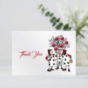 Carte De Remerciements Vintage peinture rouge Rose