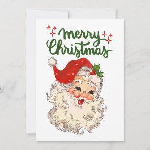 Carte De Remerciements Vintage Père Noël Joyeux Noël saint Joyeux