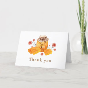 Carte De Remerciements Vintage Petit Fleur sauvage Honey Bee Baby shower