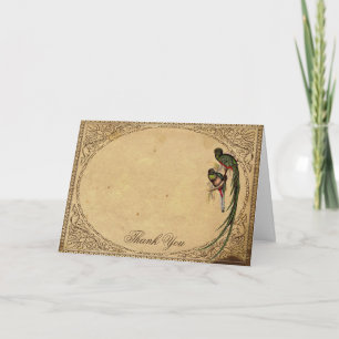 Carte De Remerciements Vintage Quetzal Bird Elegant Thank You card