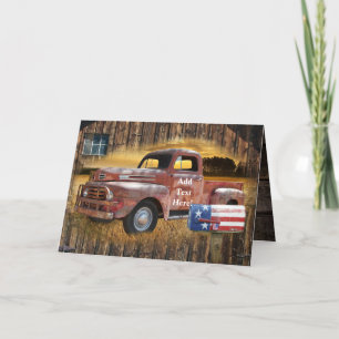 Carte de remerciements vintage Red Truck