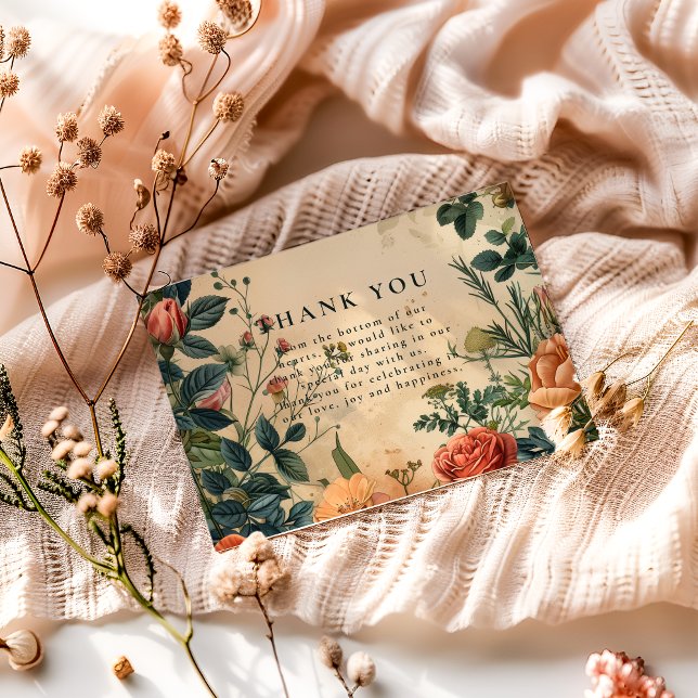 Carte De Remerciements Vintage Rose Garden Wedding (Créateur téléchargé)