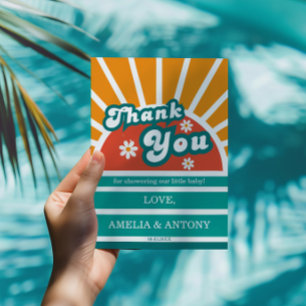 Carte de remerciements vintage Sunshine Baby showe