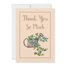 Vintage Watering Can 5X7 Flat Thank You Card