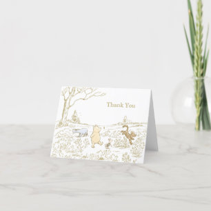 Carte De Remerciements Vintage Winnie l'Pouoh 40 acres Bois Anniversaire