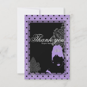 Carte de remerciements violet et noir