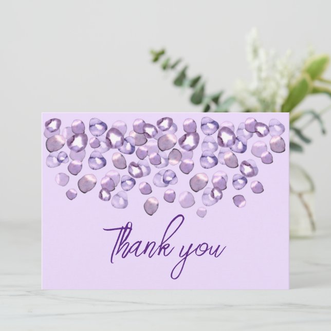 Carte De Remerciements Violet pourpre (Debout devant)