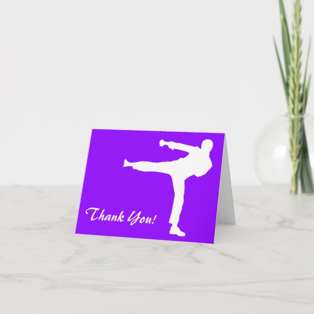 Carte De Remerciements Violet Violet Arts martiaux (Devant)