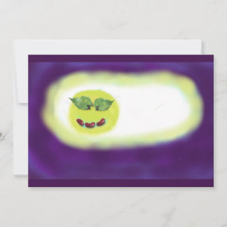 Carte De Remerciements Visage heureux d'haricots rouges et de feuille de