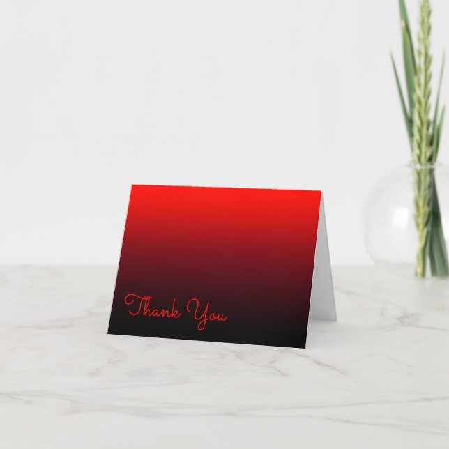 Carte De Remerciements Vivid rouge bordeaux et noir Ombre (Devant)