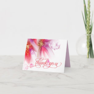 Carte De Remerciements Vivid Scarlet Lilac Abstrait Floral
