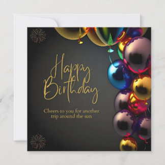 Carte De Remerciements Vœux d'anniversaire métalliques